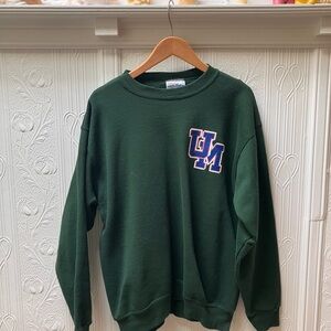 UM Logo Dark Green Crewneck Sweater